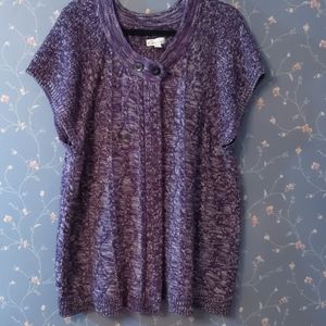 Kim Rodgers 3X sweater Cardigan purple black gray